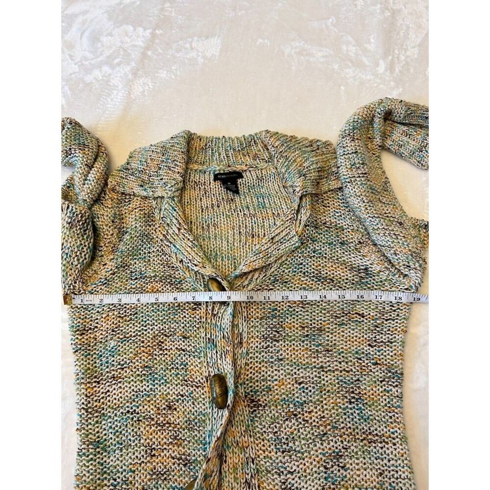 BCBG Maxazria Cardigan Women's M Long Sleeve Knit Button Multicolor Sweater Boho - Picture 3 of 10
